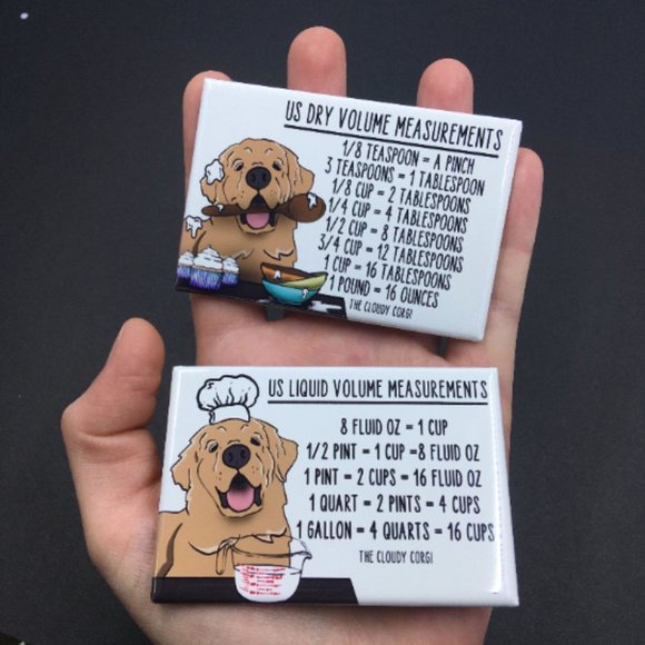 Golden Retriever Dog Kitchen Measurement Chart Set - Picture 5 of 7